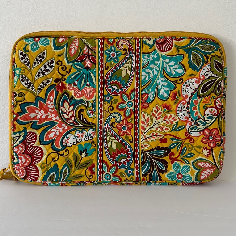 Vera Bradley large laptop computer case in vibrant abstract colors.